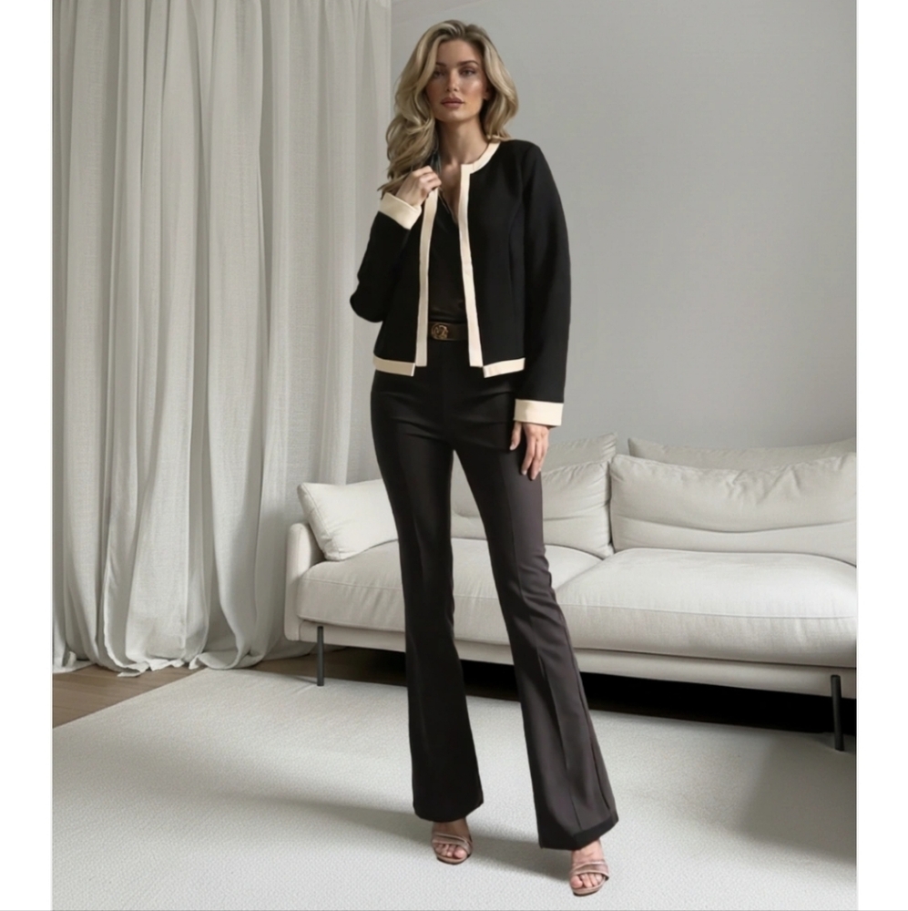 Tory Burch Black and Cream Blazer